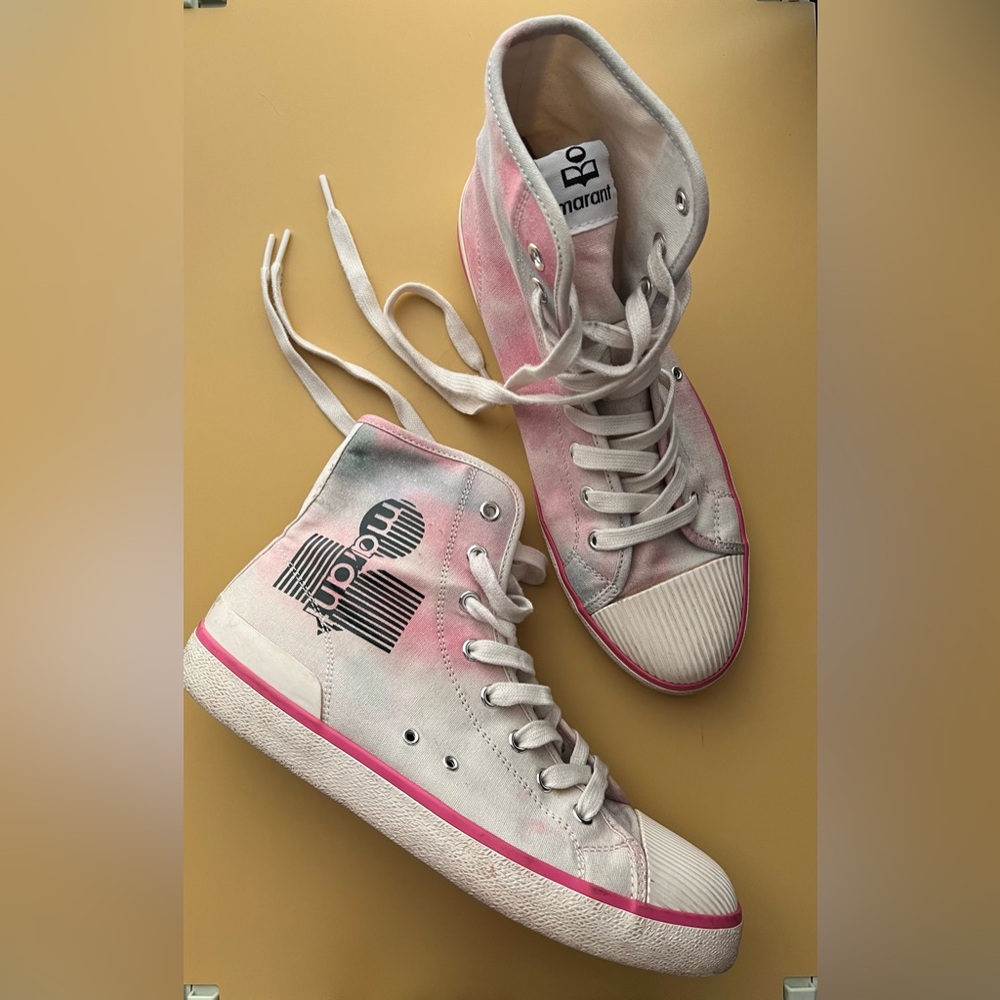 Isabel Marant Benkeen Celadon tie dye High-Top Sneakers sz 41 - Picture 3 of 12